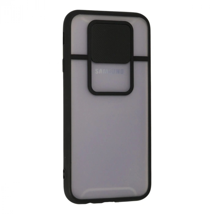 Samsung Galaxy J7 Pro / J730 Kılıf Palm Buzlu Kamera Sürgülü Silikon - Siyah