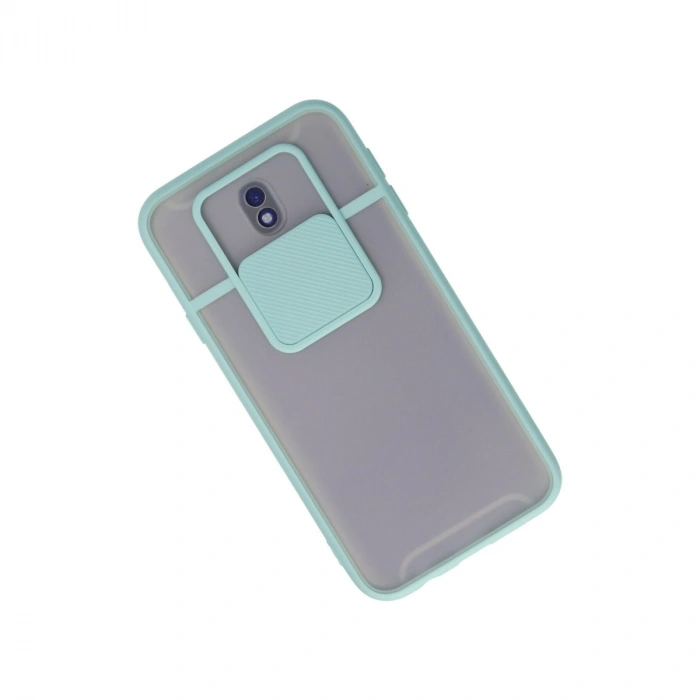 Samsung Galaxy J7 Pro / J730 Kılıf Palm Buzlu Kamera Sürgülü Silikon - Turkuaz