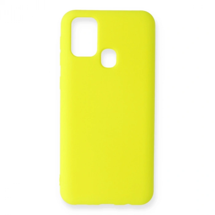 Samsung Galaxy M31 Kılıf Nano İçi Kadife Silikon - Sarı