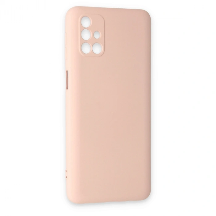 Samsung Galaxy M31s Kılıf Nano İçi Kadife Silikon - Pudra