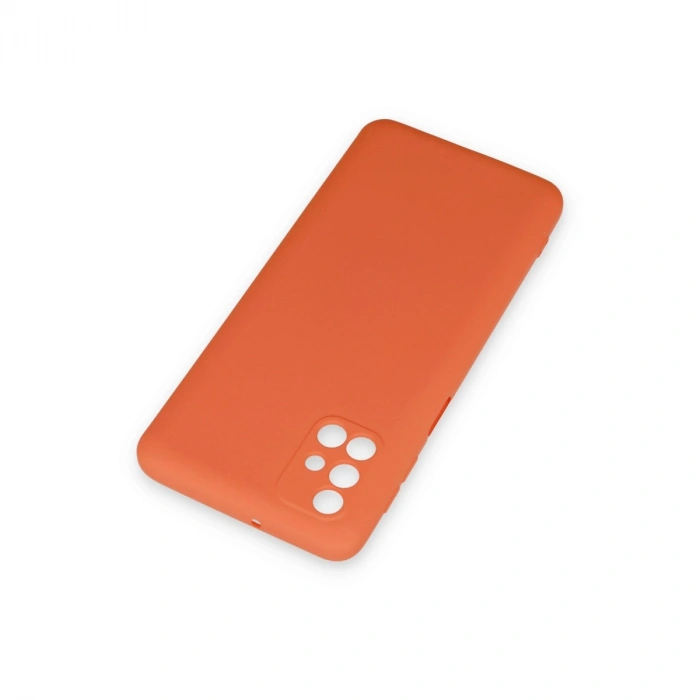 Samsung Galaxy M31s Kılıf Nano İçi Kadife Silikon - Turuncu