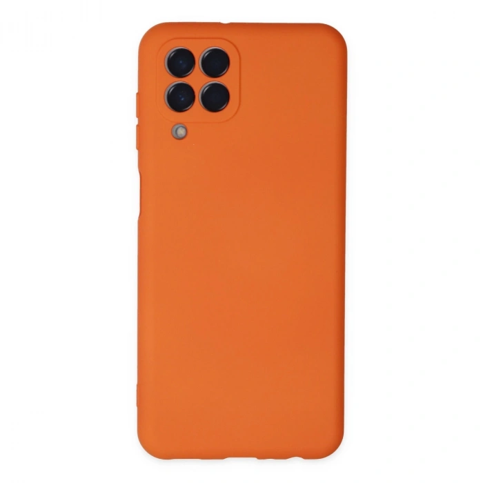 Samsung Galaxy M33 Kılıf Nano İçi Kadife Silikon - Turuncu