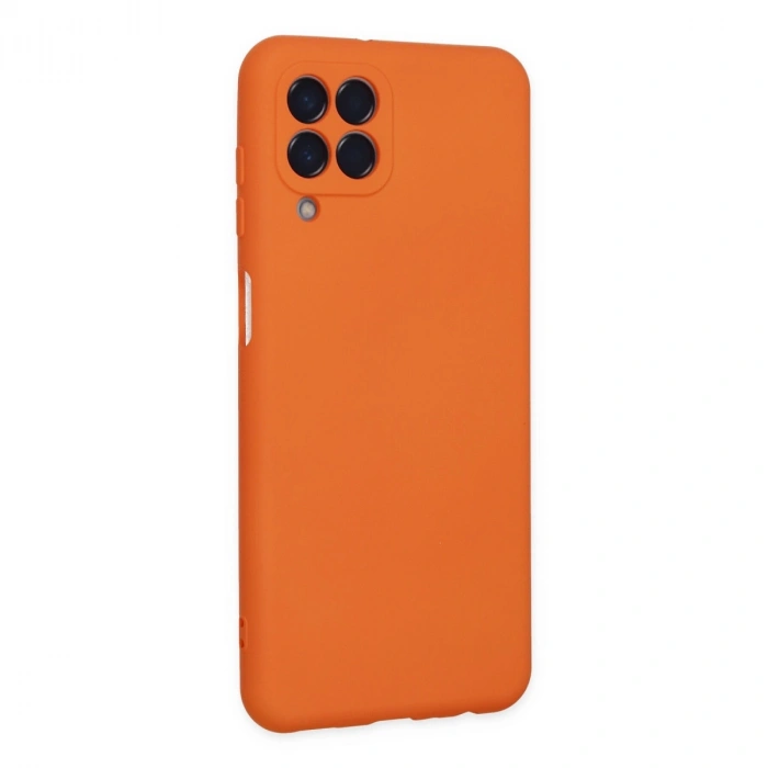 Samsung Galaxy M33 Kılıf Nano İçi Kadife Silikon - Turuncu