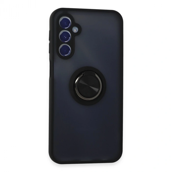 Samsung Galaxy M34 5g Kılıf Montreal Yüzüklü Silikon Kapak - Siyah