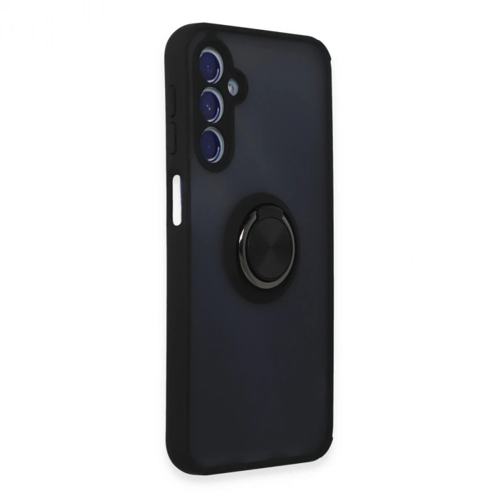 Samsung Galaxy M34 5g Kılıf Montreal Yüzüklü Silikon Kapak - Siyah