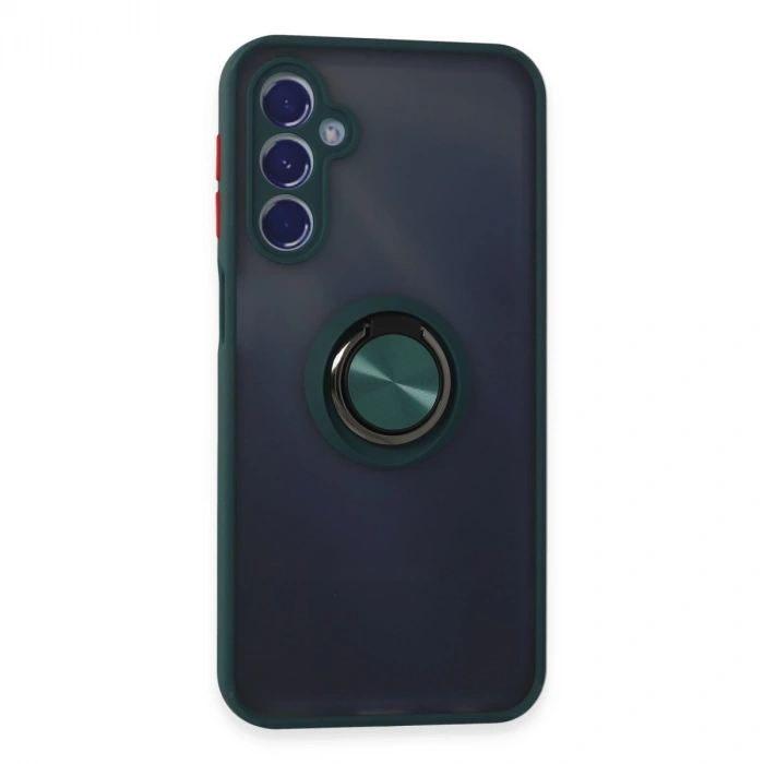 Samsung Galaxy M34 5g Kılıf Montreal Yüzüklü Silikon Kapak - Yeşil