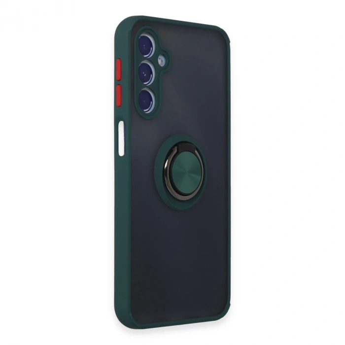 Samsung Galaxy M34 5g Kılıf Montreal Yüzüklü Silikon Kapak - Yeşil