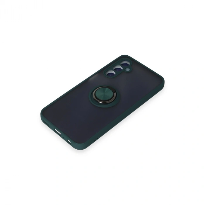 Samsung Galaxy M34 5g Kılıf Montreal Yüzüklü Silikon Kapak - Yeşil