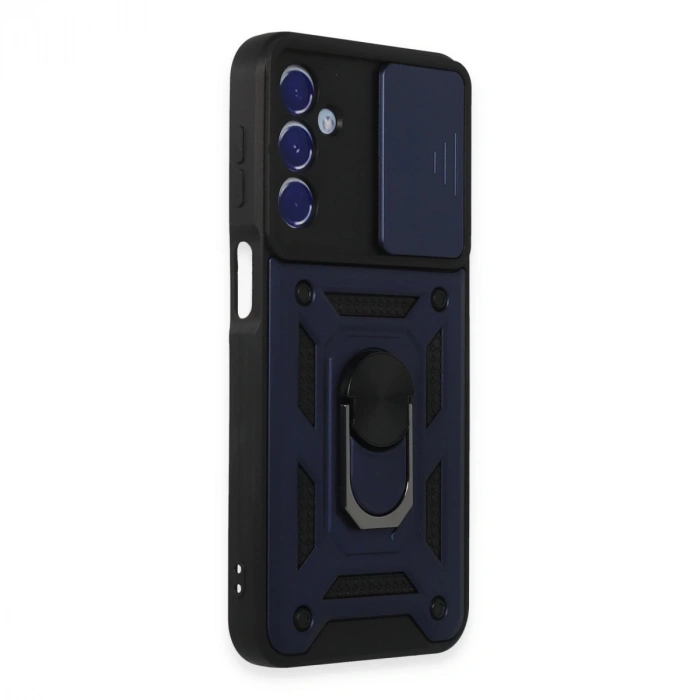 Samsung Galaxy M34 5g Kılıf Pars Lens Yüzüklü Silikon - Lacivert