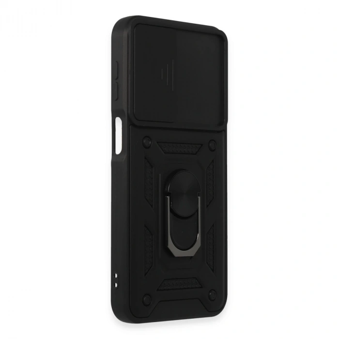 Samsung Galaxy M34 5g Kılıf Pars Lens Yüzüklü Silikon - Siyah