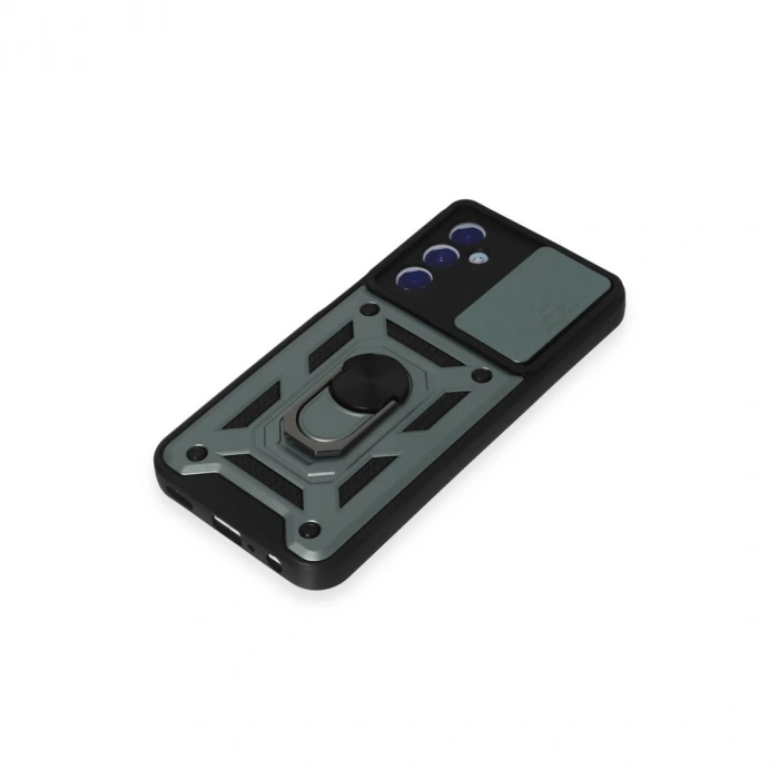 Samsung Galaxy M34 5g Kılıf Pars Lens Yüzüklü Silikon - Yeşil