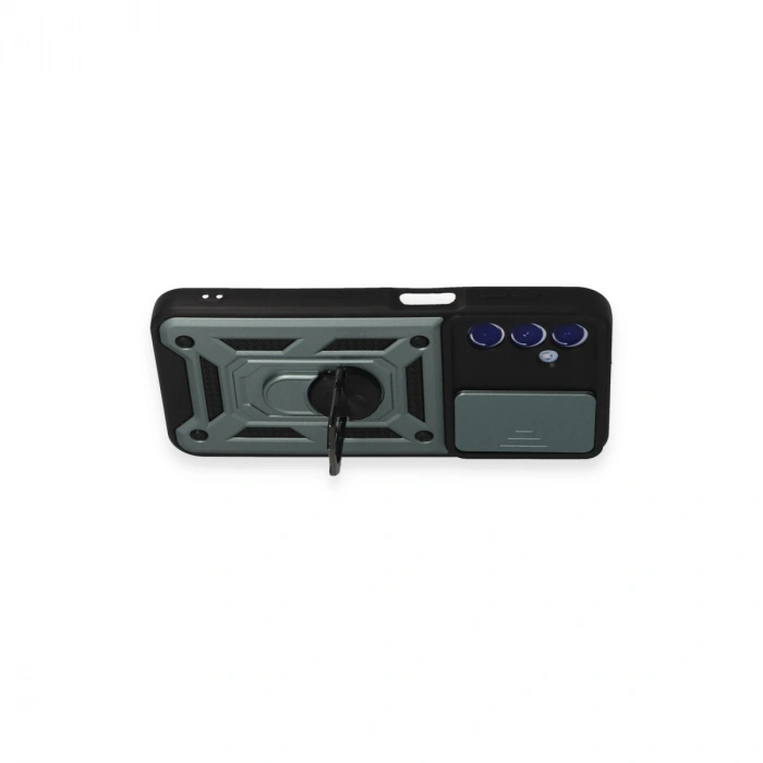 Samsung Galaxy M34 5g Kılıf Pars Lens Yüzüklü Silikon - Yeşil