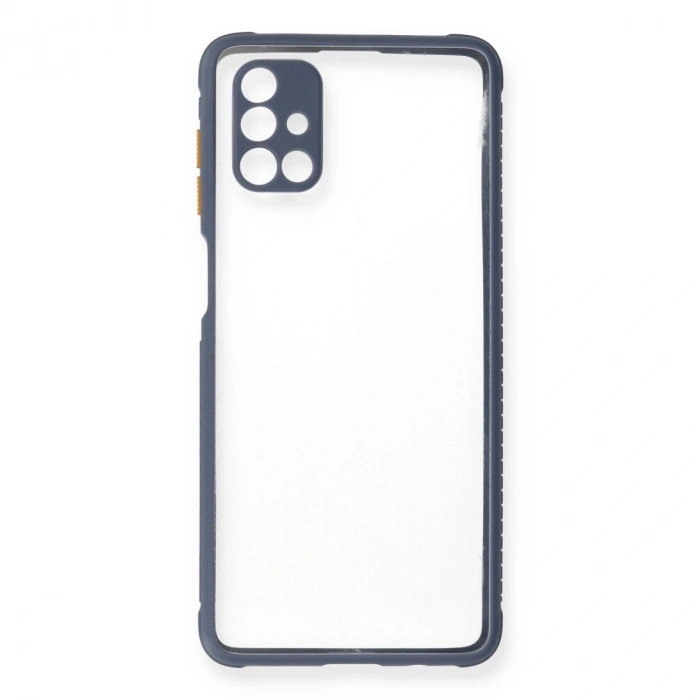 Samsung Galaxy M51 Kılıf Miami Şeffaf Silikon - Gri