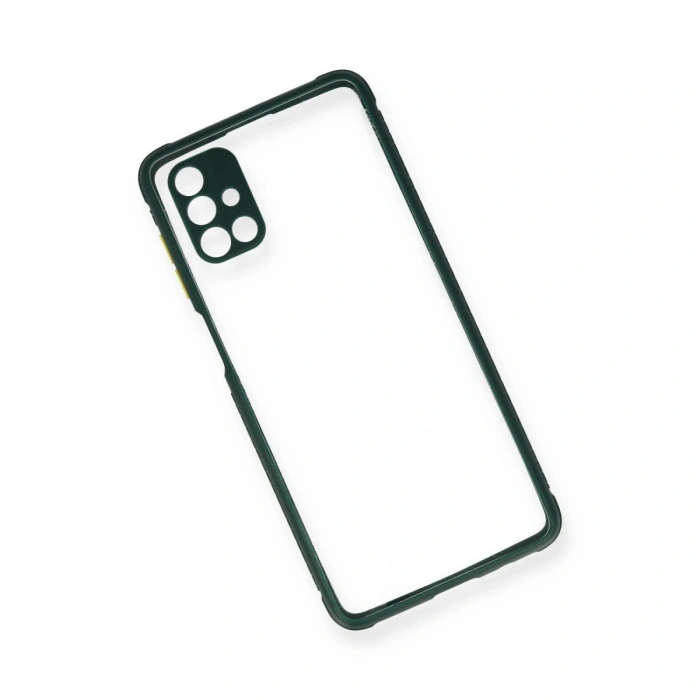 Samsung Galaxy M51 Kılıf Miami Şeffaf Silikon - Koyu Yeşil