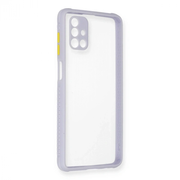 Samsung Galaxy M51 Kılıf Miami Şeffaf Silikon - Lila