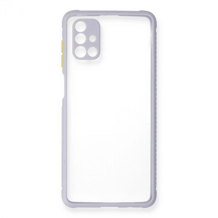 Samsung Galaxy M51 Kılıf Miami Şeffaf Silikon - Lila