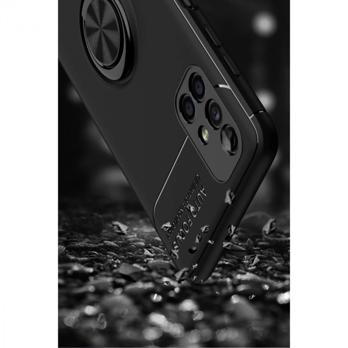 Samsung Galaxy M51 Kılıf Range Yüzüklü Silikon - Siyah-kırmızı