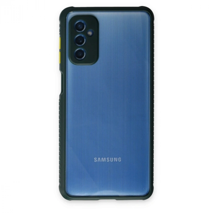 Samsung Galaxy M52 5g Kılıf Miami Şeffaf Silikon - Koyu Yeşil