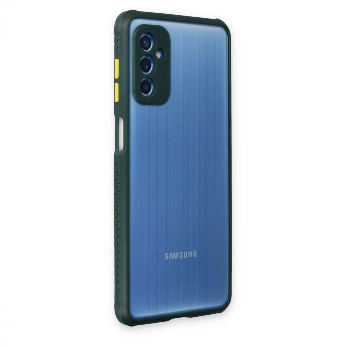 Samsung Galaxy M52 5g Kılıf Miami Şeffaf Silikon - Koyu Yeşil