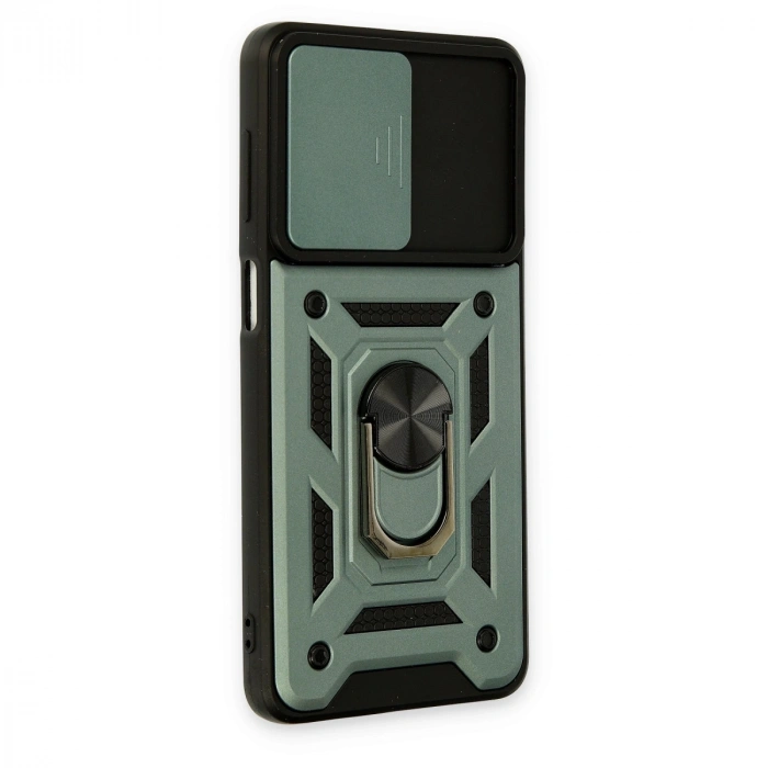 Samsung Galaxy M52 5g Kılıf Pars Lens Yüzüklü Silikon - Yeşil