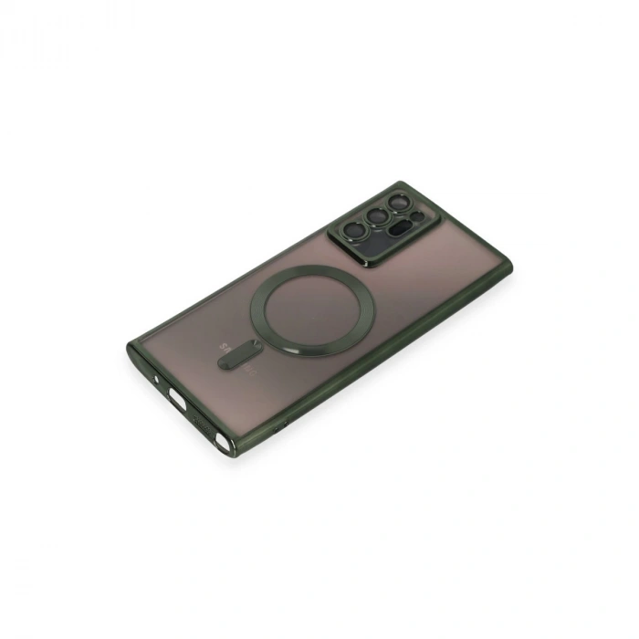 Samsung Galaxy Note 20 Ultra Kılıf Kross Magneticsafe Kapak - Koyu Yeşil