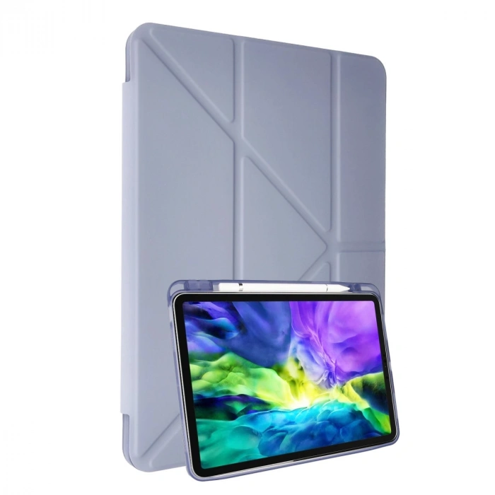 Samsung Galaxy P610 Tab S6 Lite 10.4 Kılıf Kalemlikli Mars Tablet Kılıfı - Lila