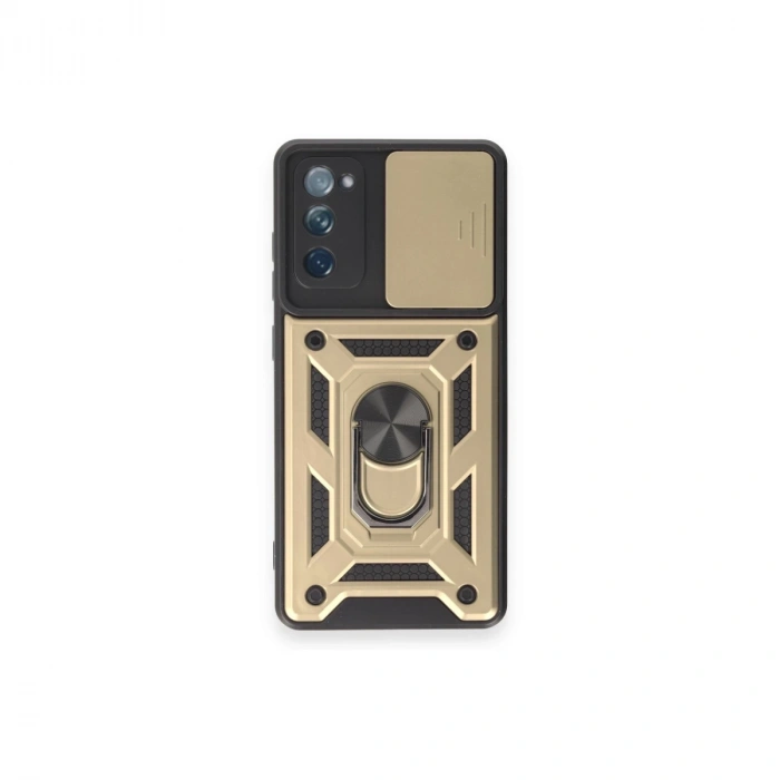 Samsung Galaxy S20 Fe Kılıf Pars Lens Yüzüklü Silikon - Gold