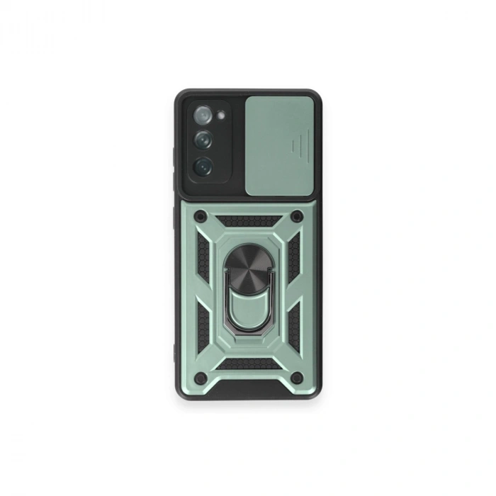 Samsung Galaxy S20 Fe Kılıf Pars Lens Yüzüklü Silikon - Yeşil