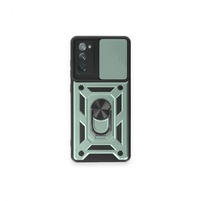 Samsung Galaxy S20 Fe Kılıf Pars Lens Yüzüklü Silikon - Yeşil