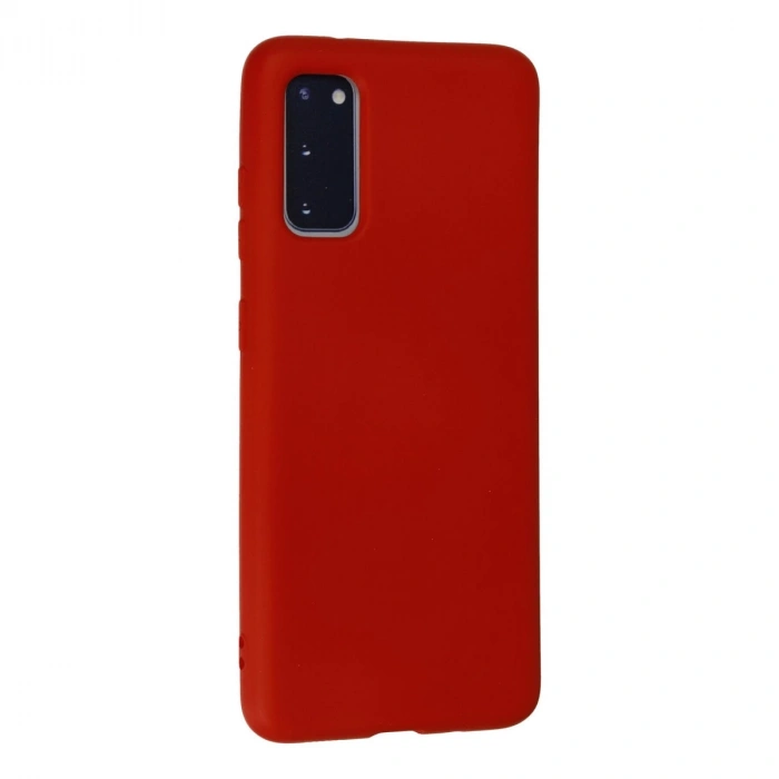 Samsung Galaxy S20 Kılıf Nano İçi Kadife Silikon - Kırmızı