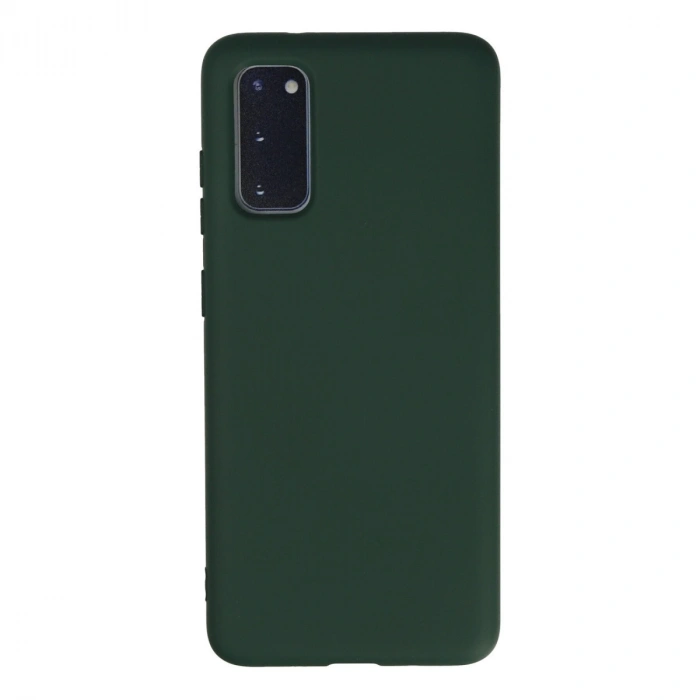 Samsung Galaxy S20 Kılıf Nano İçi Kadife Silikon - Koyu Yeşil