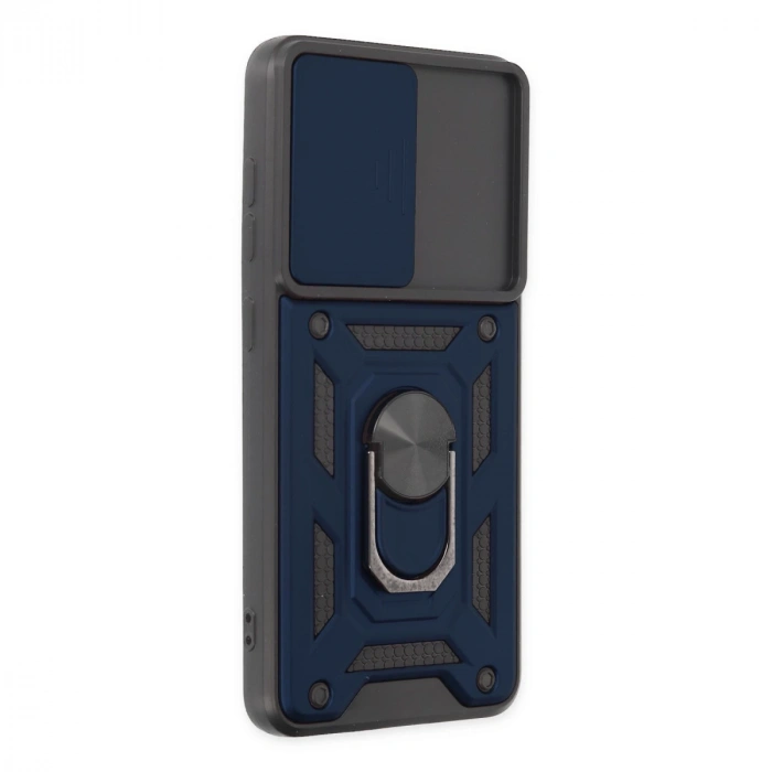 Samsung Galaxy S21 Fe Kılıf Pars Lens Yüzüklü Silikon - Lacivert