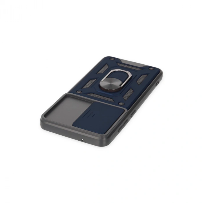 Samsung Galaxy S21 Fe Kılıf Pars Lens Yüzüklü Silikon - Lacivert