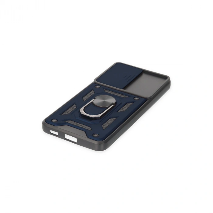 Samsung Galaxy S21 Fe Kılıf Pars Lens Yüzüklü Silikon - Lacivert