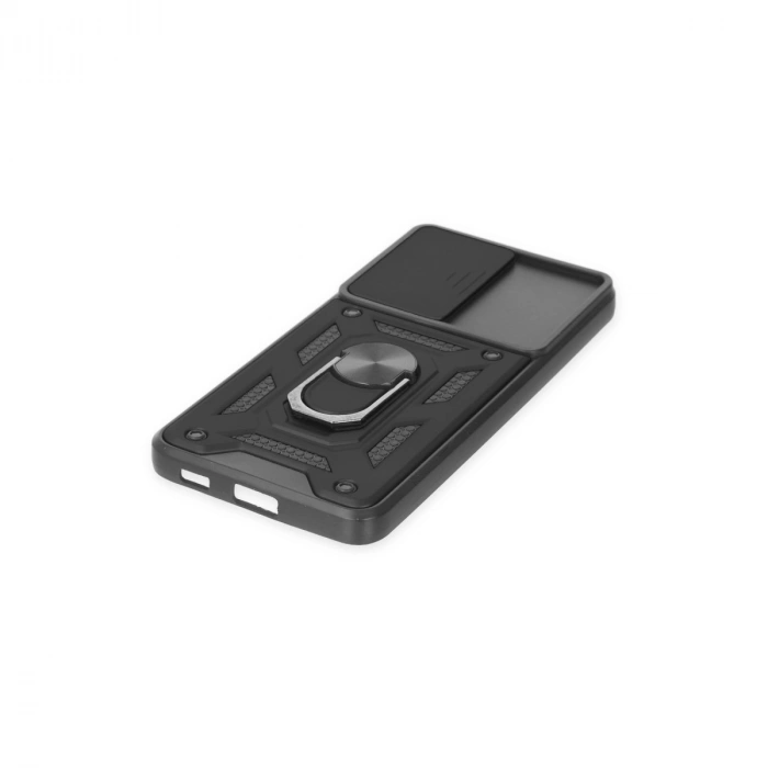 Samsung Galaxy S21 Fe Kılıf Pars Lens Yüzüklü Silikon - Siyah