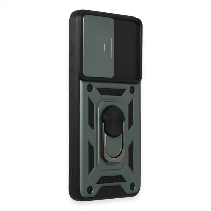 Samsung Galaxy S21 Fe Kılıf Pars Lens Yüzüklü Silikon - Yeşil