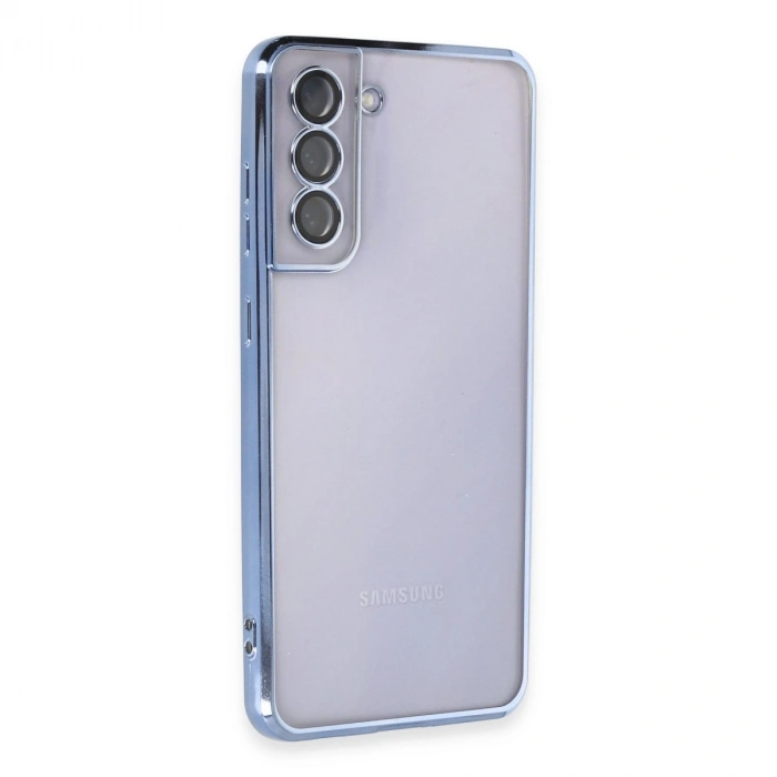 Samsung Galaxy S21 Fe Kılıf Razer Lensli Silikon - Açık Mavi
