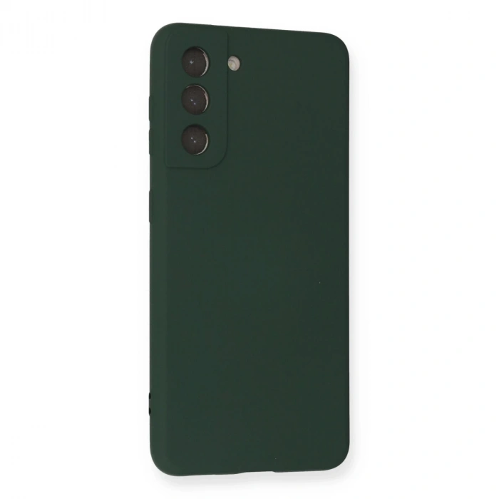 Samsung Galaxy S21 Kılıf Nano İçi Kadife Silikon - Koyu Yeşil