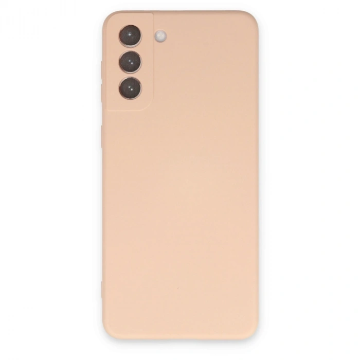 Samsung Galaxy S21 Kılıf Nano İçi Kadife Silikon - Pudra