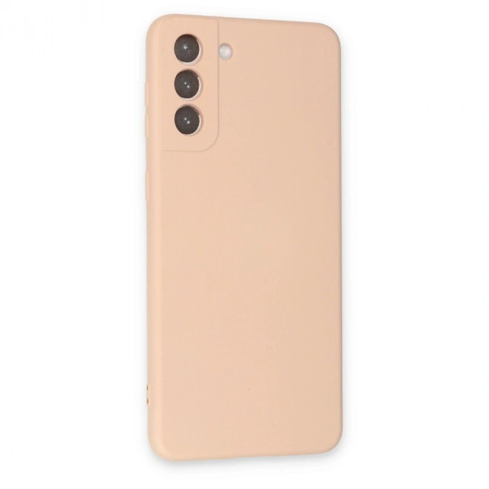 Samsung Galaxy S21 Kılıf Nano İçi Kadife Silikon - Pudra