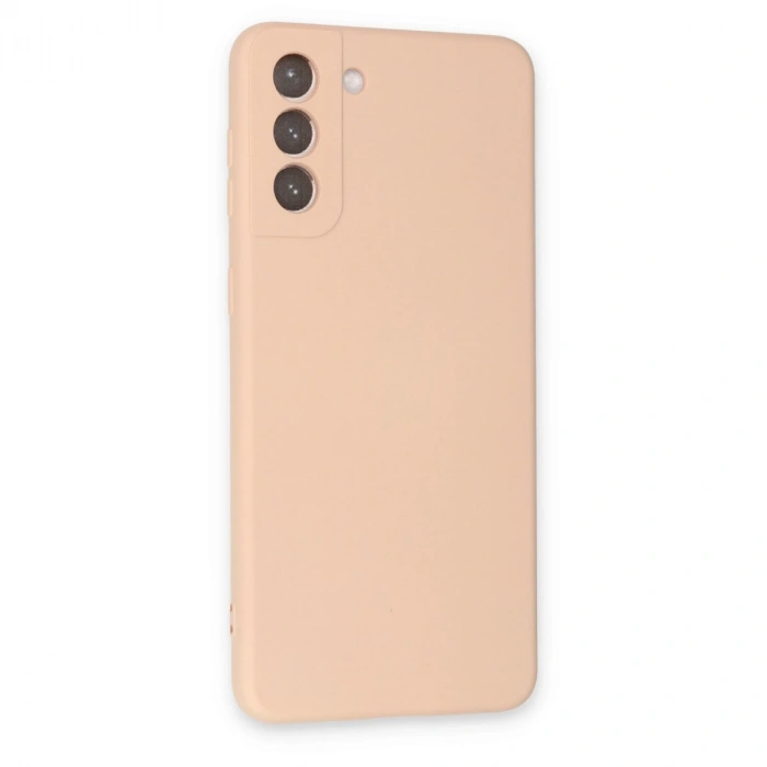 Samsung Galaxy S21 Plus Kılıf Nano İçi Kadife Silikon - Pudra