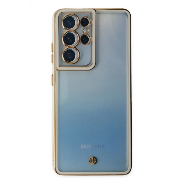 Samsung Galaxy S21 Ultra Kılıf Liva Lens Silikon - Beyaz