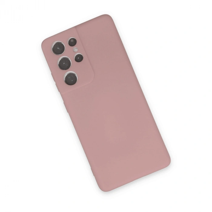 Samsung Galaxy S21 Ultra Kılıf Nano İçi Kadife Silikon - Pudra