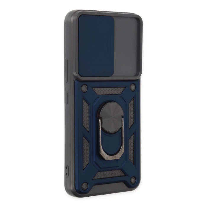 Samsung Galaxy S22 Kılıf Pars Lens Yüzüklü Silikon - Lacivert