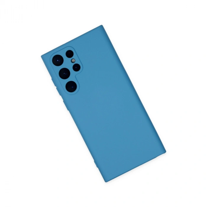 Samsung Galaxy S22 Ultra Kılıf Nano İçi Kadife Silikon - Mavi