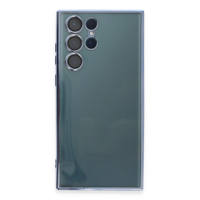 Samsung Galaxy S22 Ultra Kılıf Razer Lensli Silikon - Açık Mavi