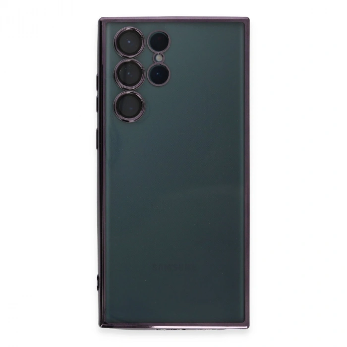 Samsung Galaxy S22 Ultra Kılıf Razer Lensli Silikon - Mor
