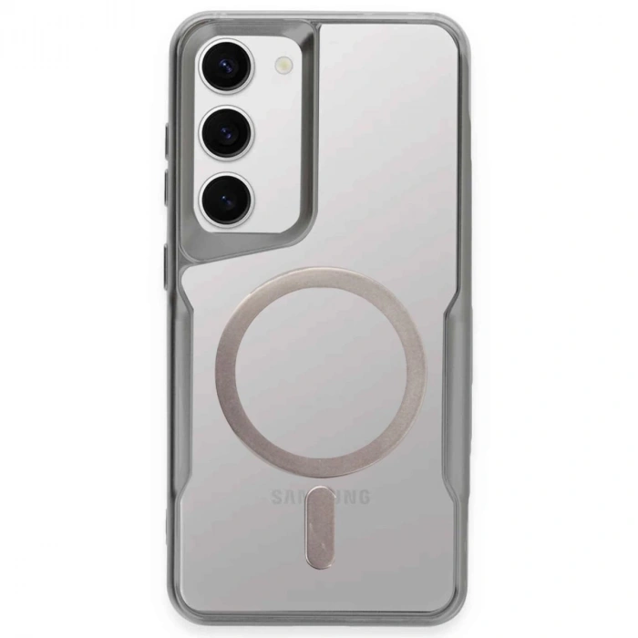 Samsung Galaxy S23 Kılıf Boyi Magsafe Silikon Kapak - Gümüş