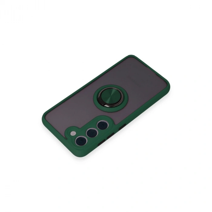 Samsung Galaxy S23 Kılıf Montreal Yüzüklü Silikon Kapak - Yeşil