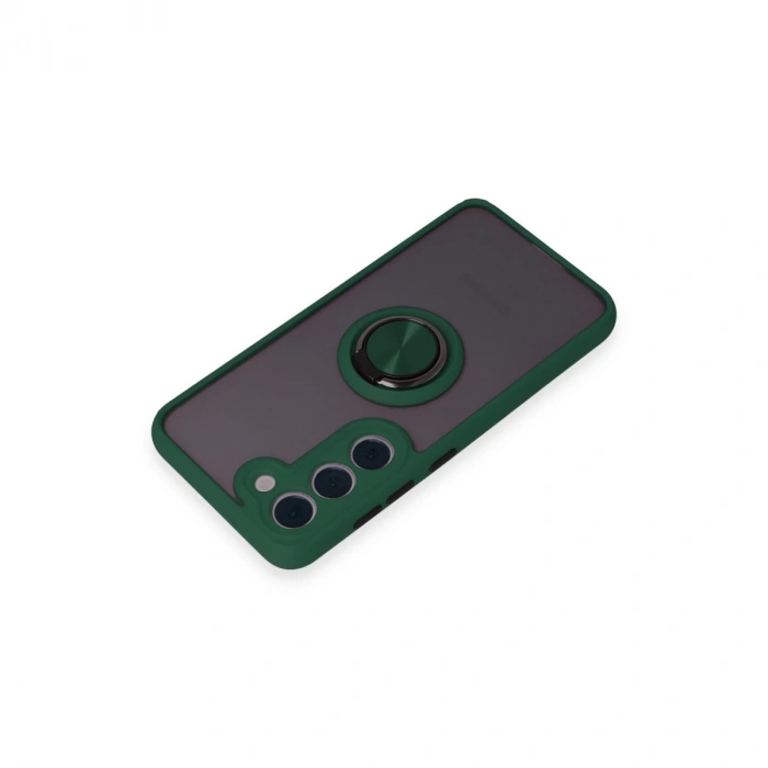 Samsung Galaxy S23 Kılıf Montreal Yüzüklü Silikon Kapak - Yeşil